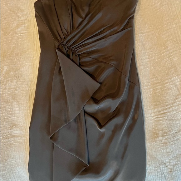 Nikole Miller charcoal grey silk cocktail dress - Picture 7 of 7